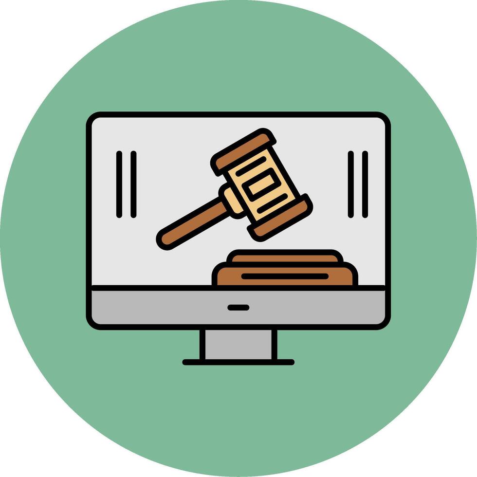 Auction Line Filled multicolour Circle Icon vector