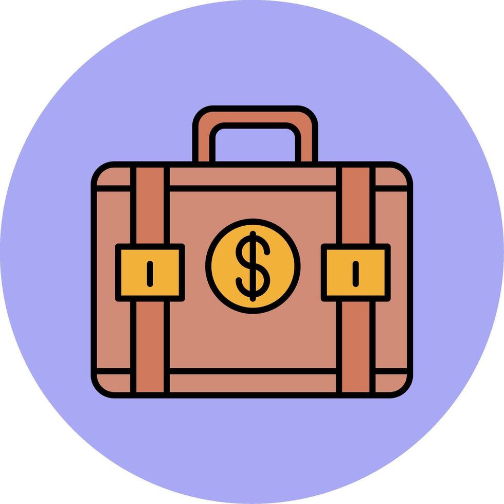 Suitcase Line Filled multicolour Circle Icon vector