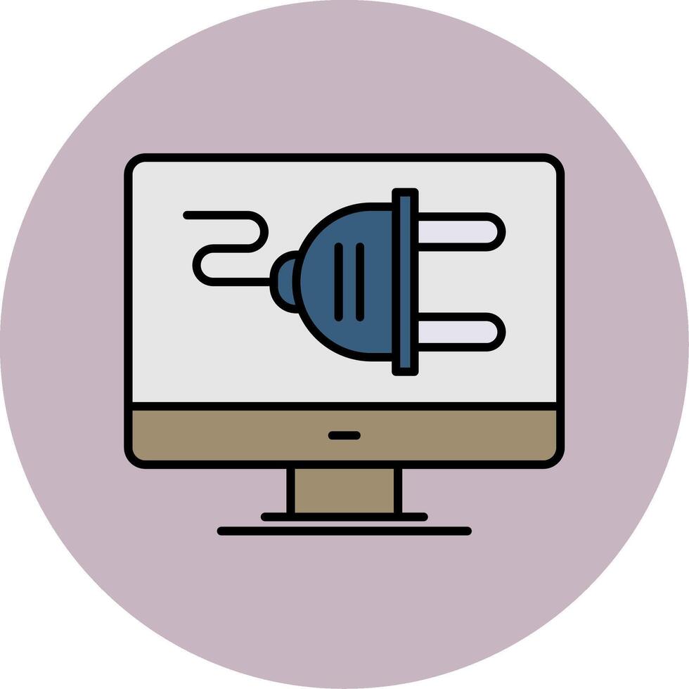 Plug Line Filled multicolour Circle Icon vector