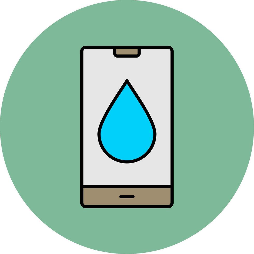 Water Drop Line Filled multicolour Circle Icon vector