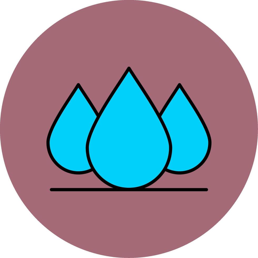 Water Drop Line Filled multicolour Circle Icon vector