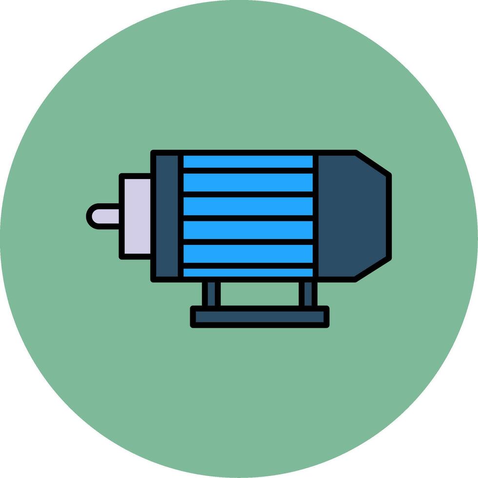 Electric Motor Line Filled multicolour Circle Icon vector