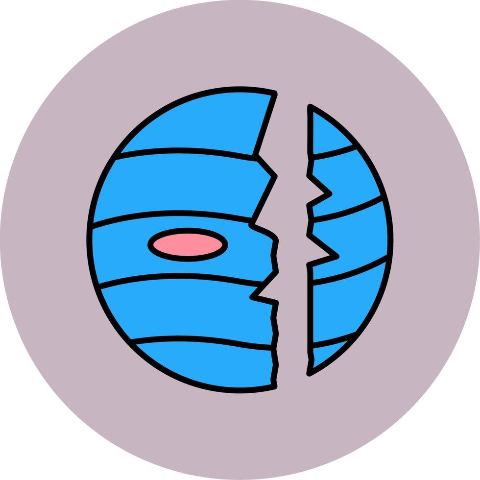 Destroyed Line Filled multicolour Circle Icon vector