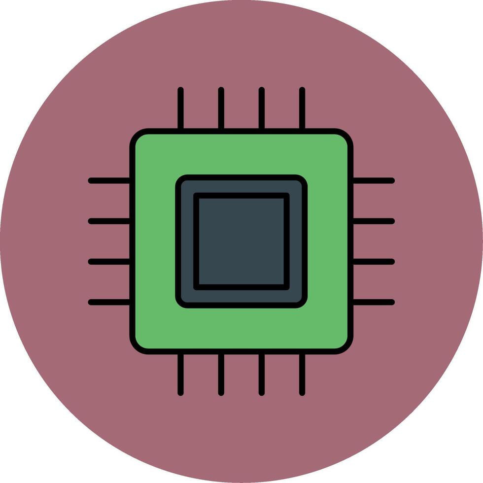 Circuit Board Line Filled multicolour Circle Icon vector