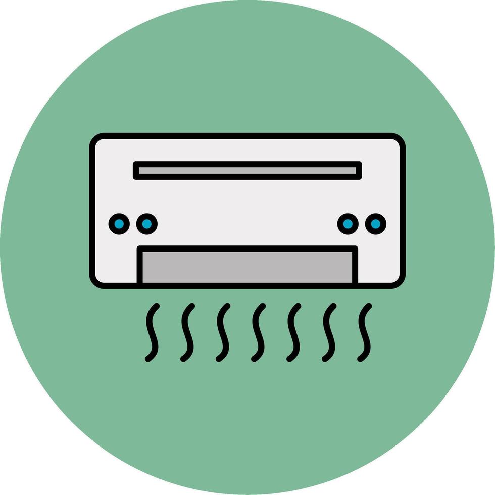 Air Conditioner Line Filled multicolour Circle Icon vector