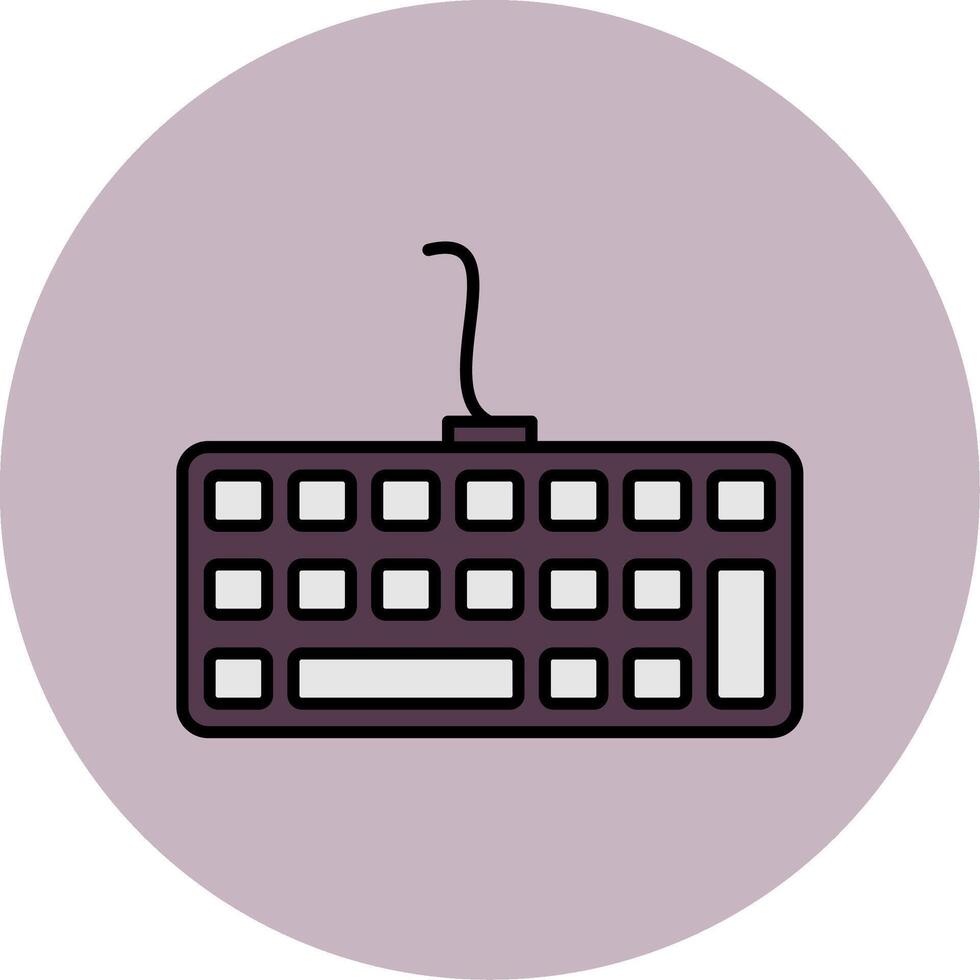 Keyboard Line Filled multicolour Circle Icon vector