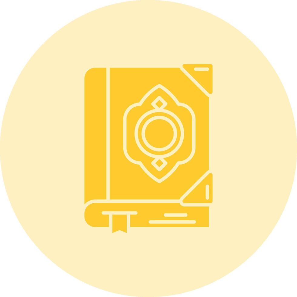 Quran Solid duo tune Icon vector
