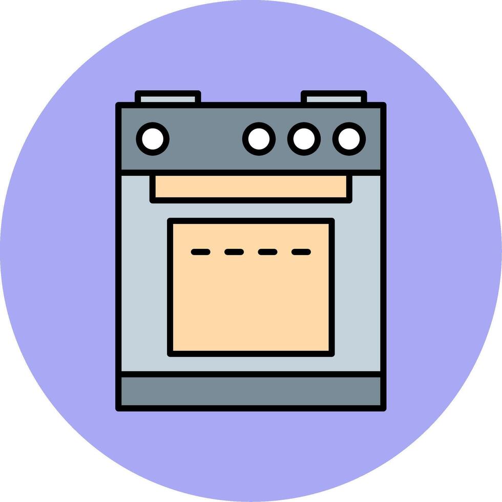 Electric Stove Line Filled multicolour Circle Icon vector