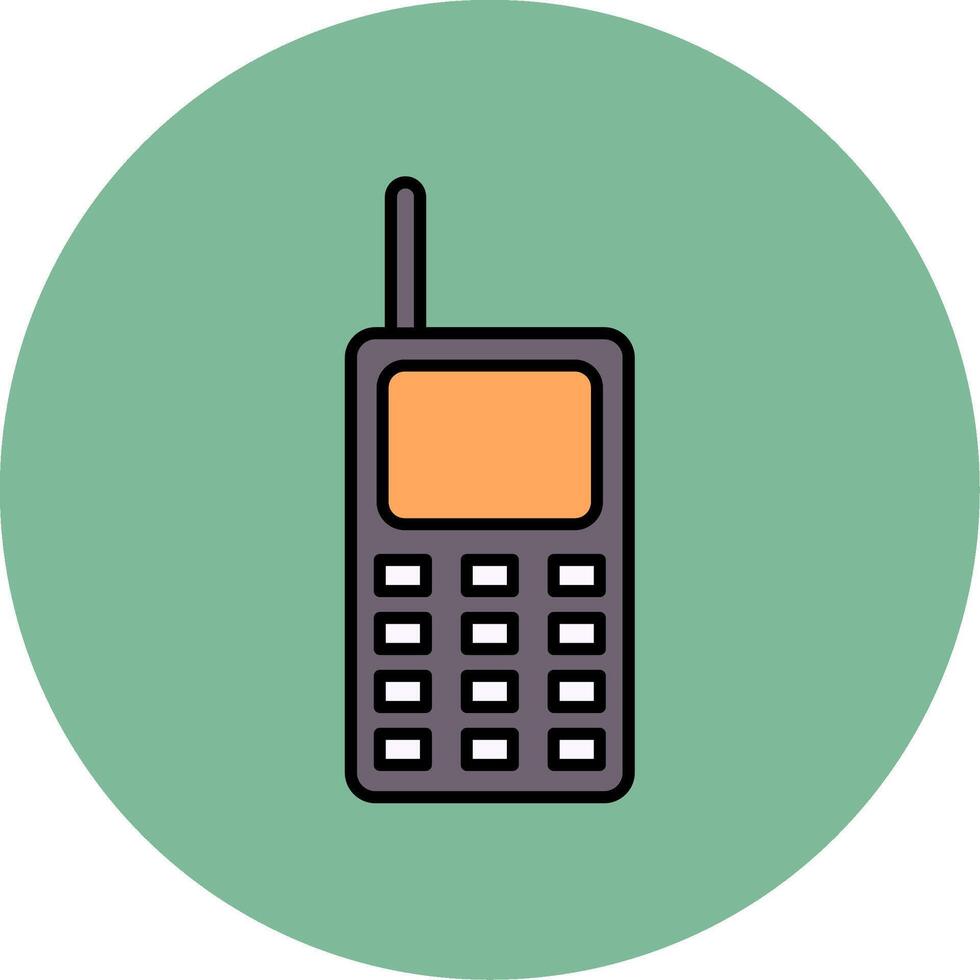 Walkie Talkie Line Filled multicolour Circle Icon vector