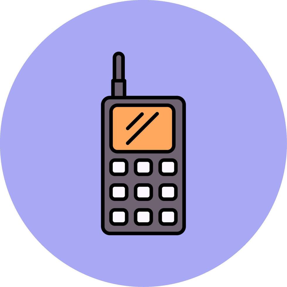 Walkie Talkie Line Filled multicolour Circle Icon vector