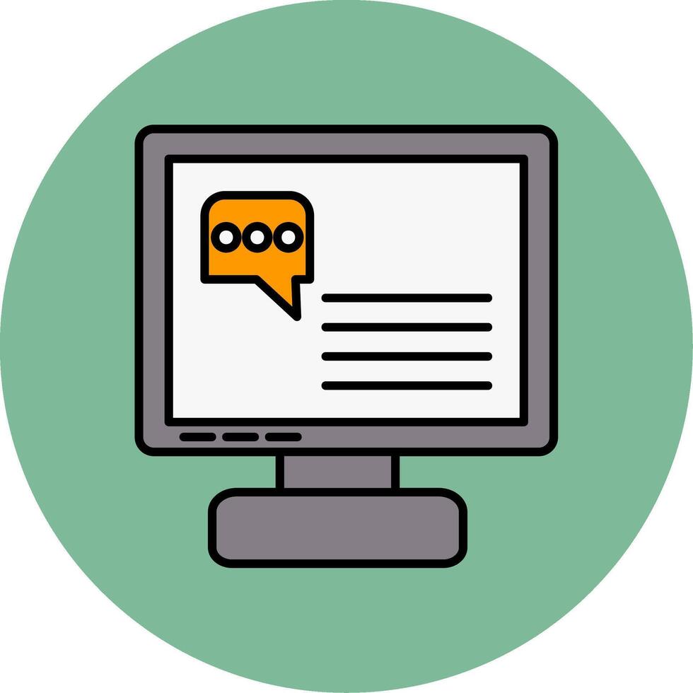 Chat Line Filled multicolour Circle Icon vector