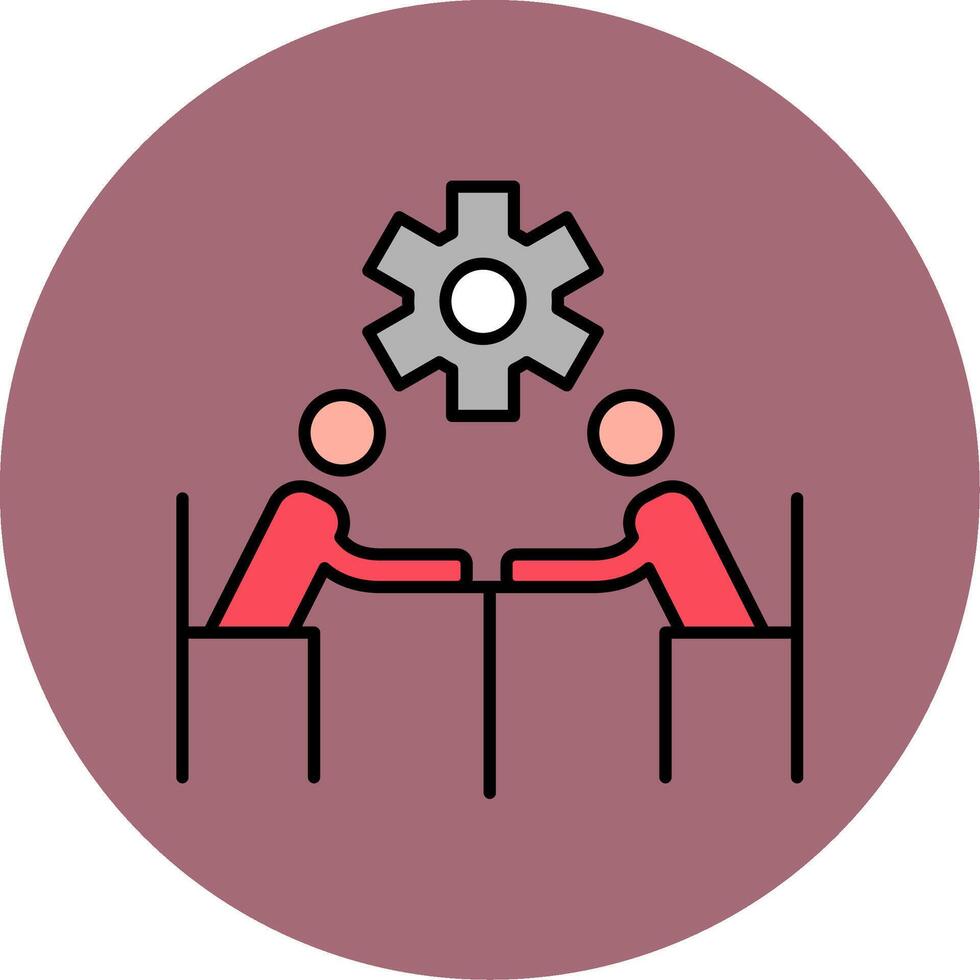 Business People Line Filled multicolour Circle Icon vector
