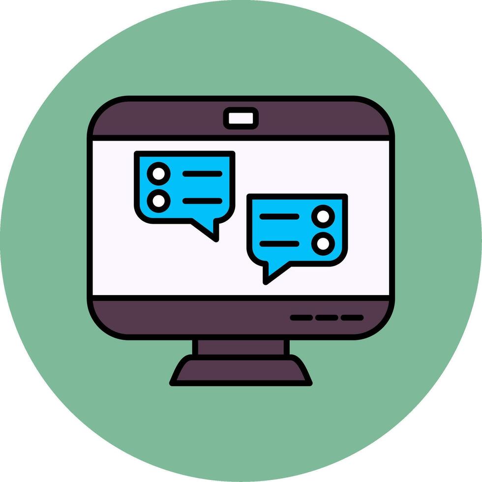 Chat Bubble Line Filled multicolour Circle Icon vector
