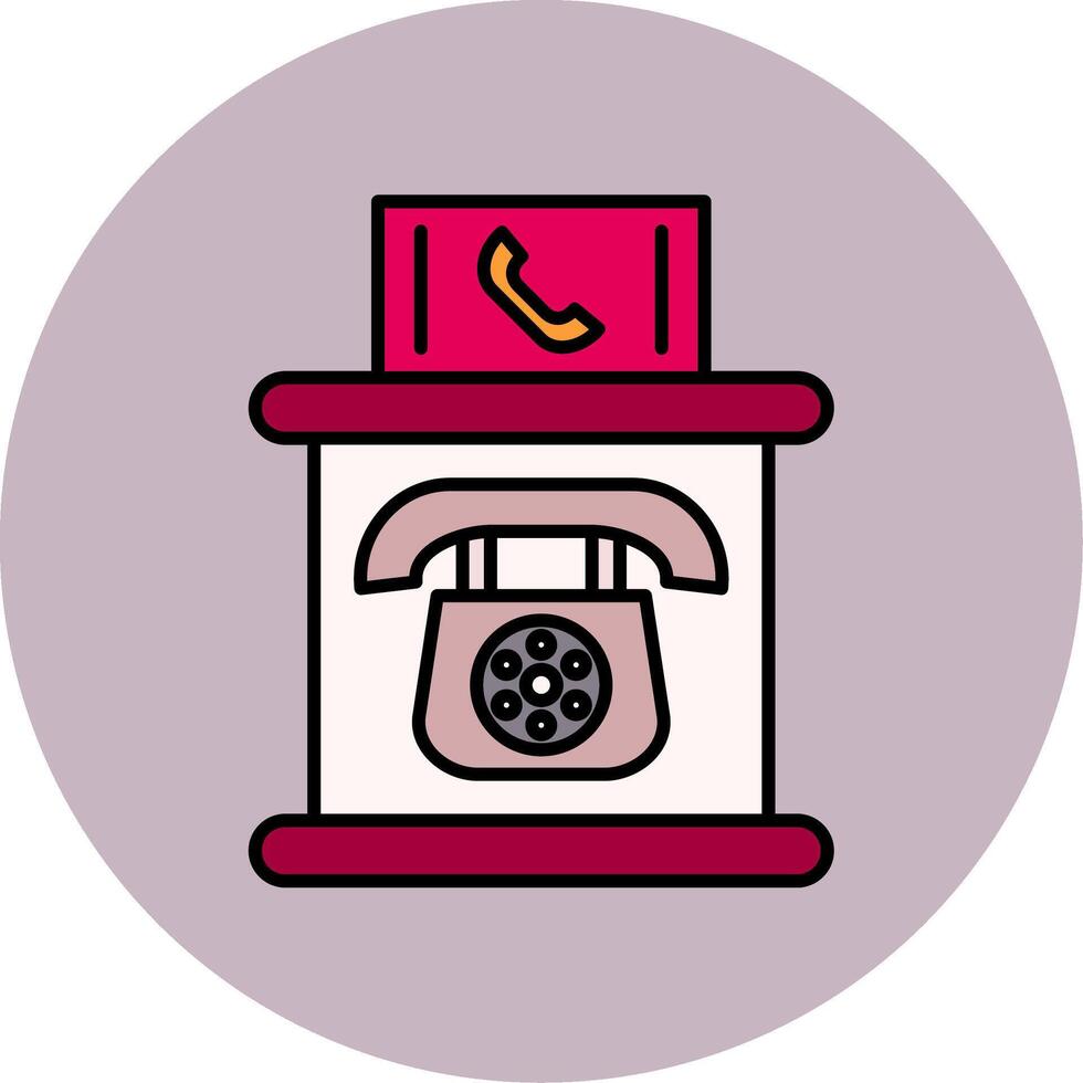 Telephone Booth Line Filled multicolour Circle Icon vector