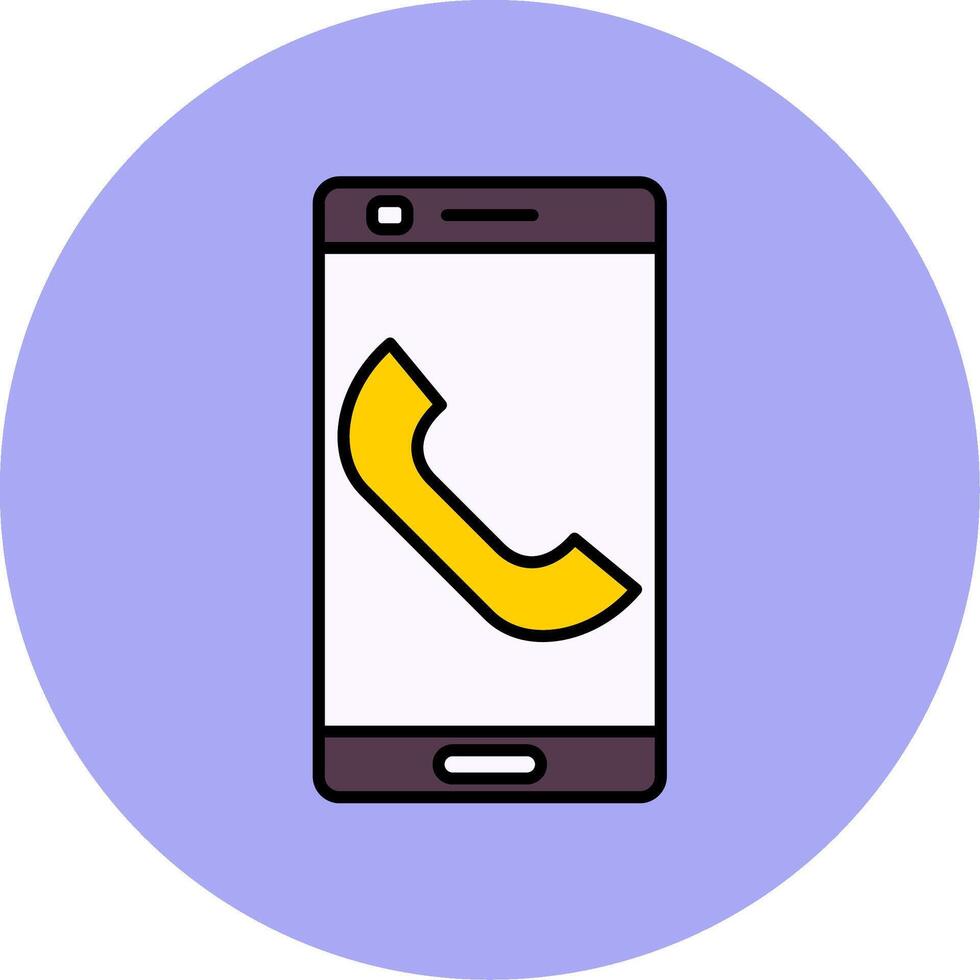 Phone Line Filled multicolour Circle Icon vector