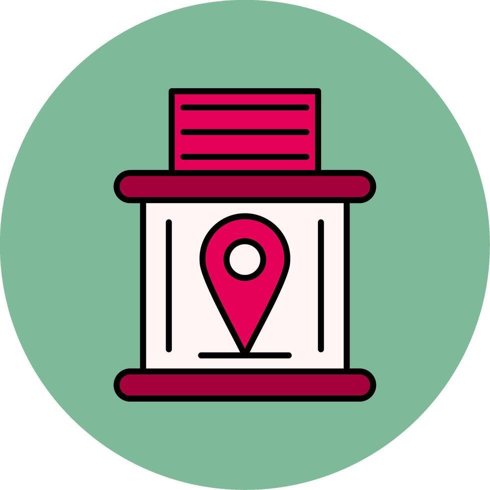 Telephone Booth Line Filled multicolour Circle Icon vector
