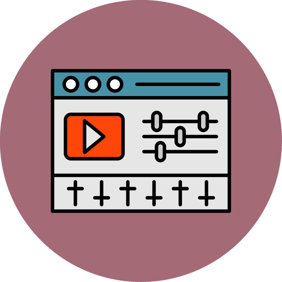 Editor Line Filled multicolour Circle Icon vector