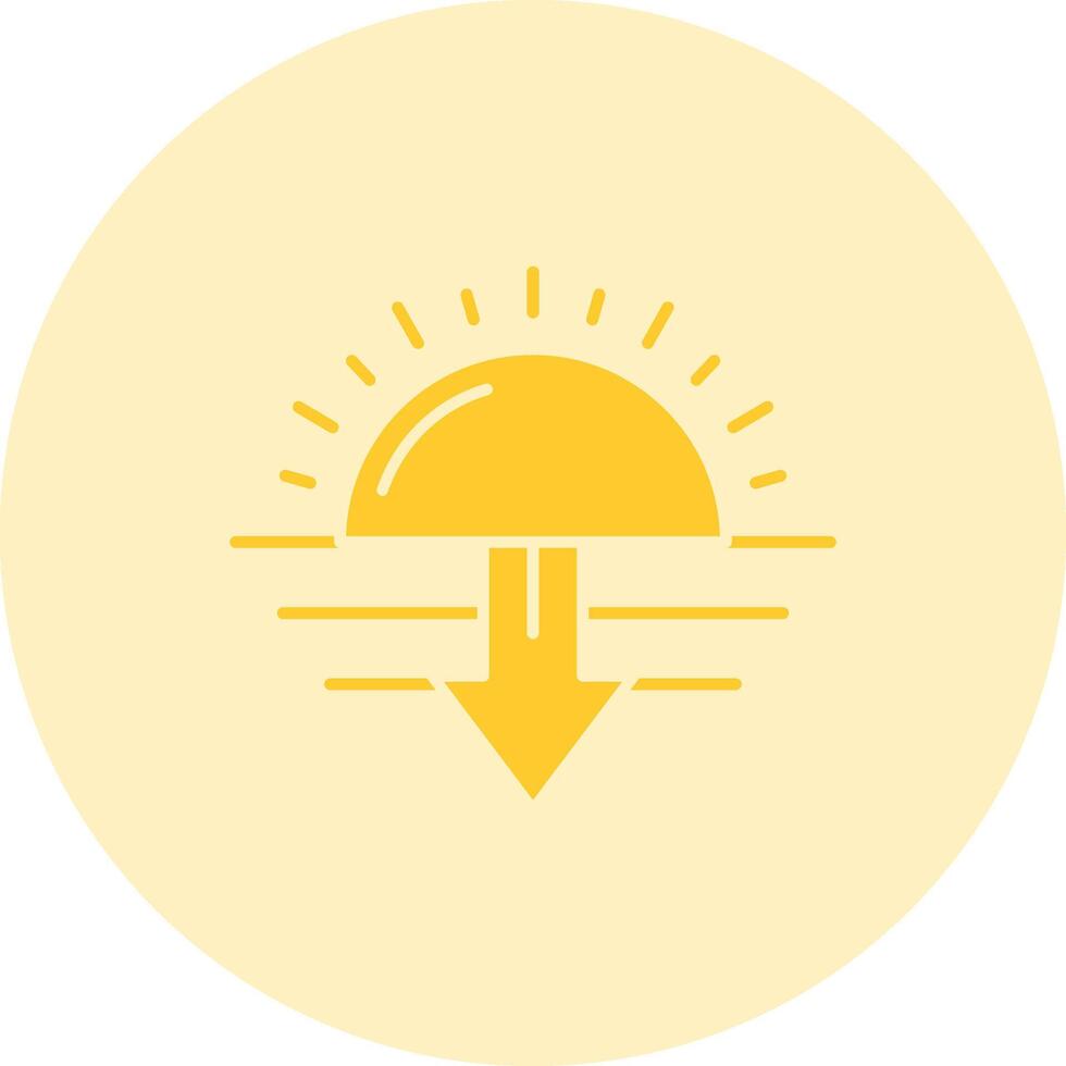 Sunset Solid duo tune Icon vector