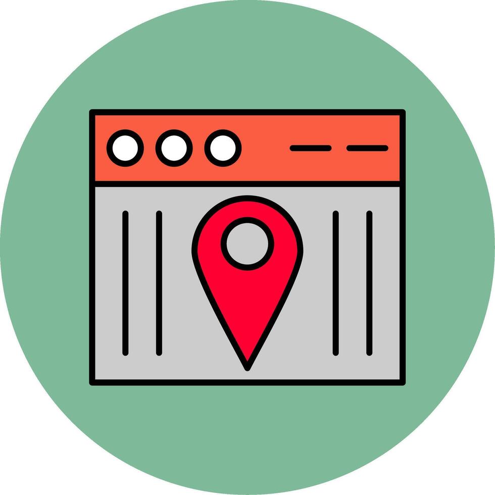 Web Line Filled multicolour Circle Icon vector
