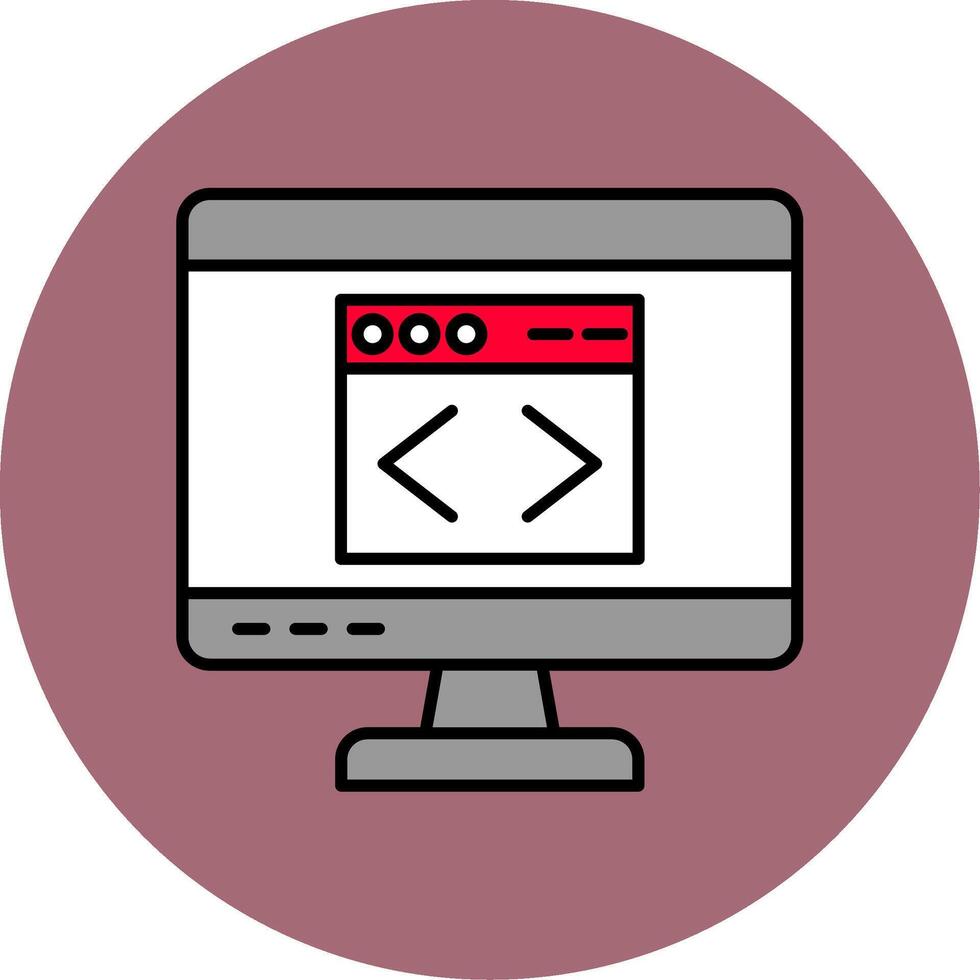 Web Line Filled multicolour Circle Icon vector