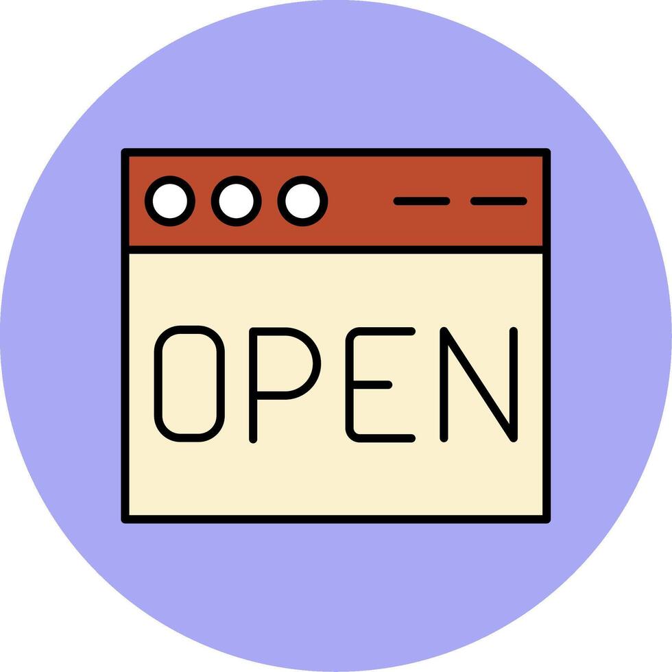 Open Line Filled multicolour Circle Icon vector
