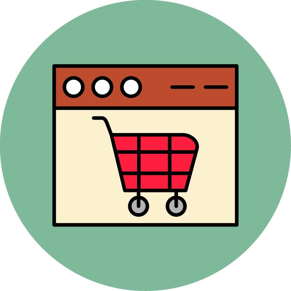 Shopping Cart Line Filled multicolour Circle Icon vector