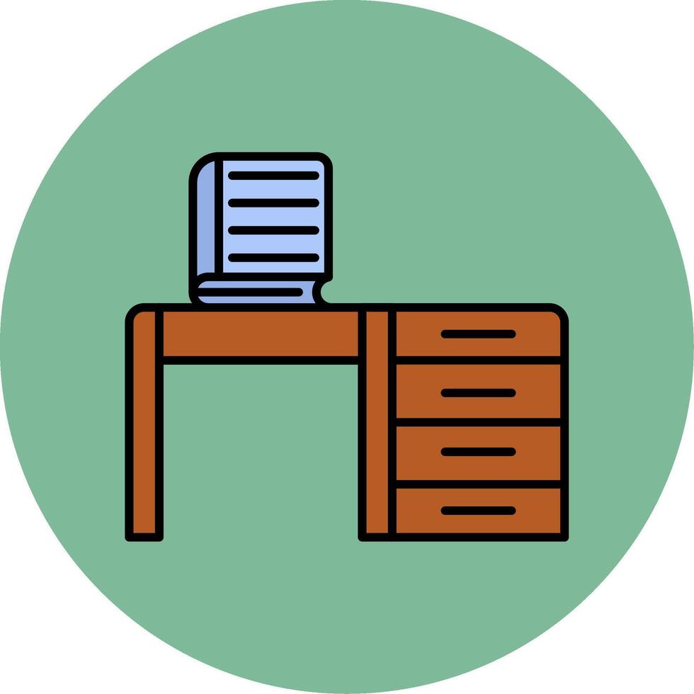 Table Line Filled multicolour Circle Icon vector