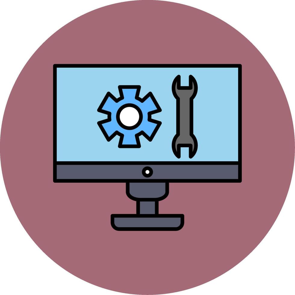 Technical Support Line Filled multicolour Circle Icon vector