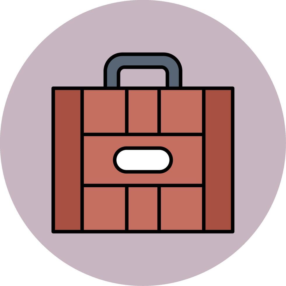 Suitcase Line Filled multicolour Circle Icon vector