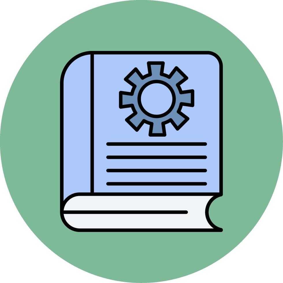 Book Line Filled multicolour Circle Icon vector