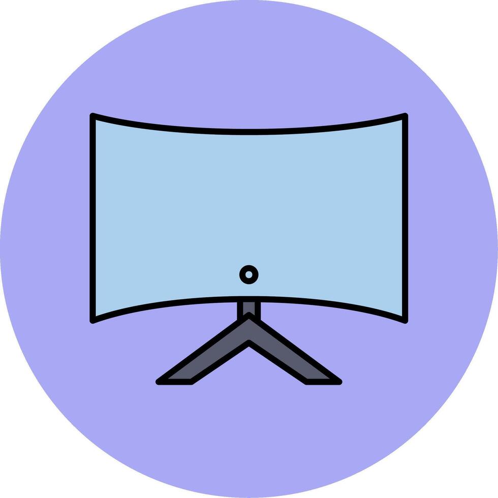 Computer Line Filled multicolour Circle Icon vector