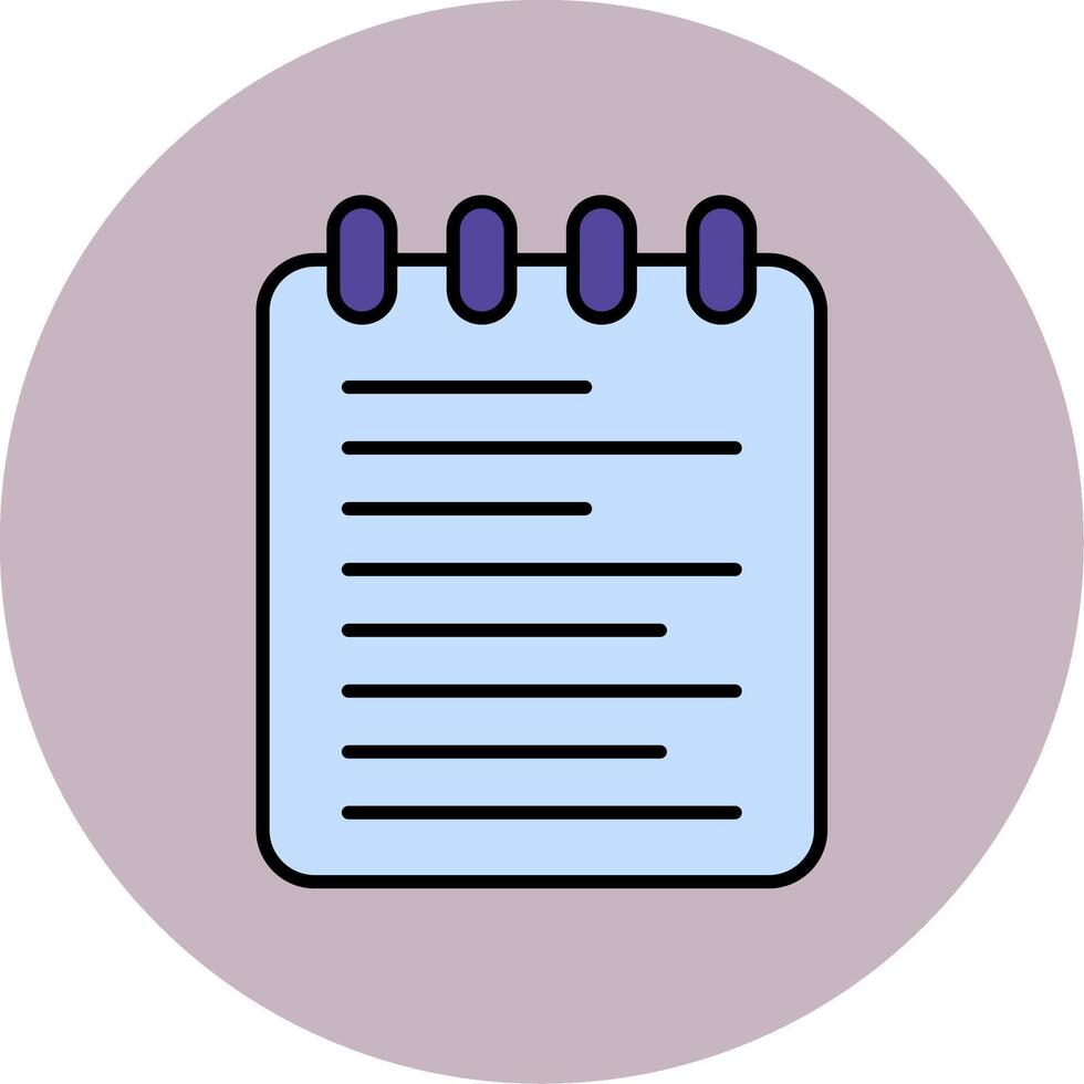 Note Pad Line Filled multicolour Circle Icon vector