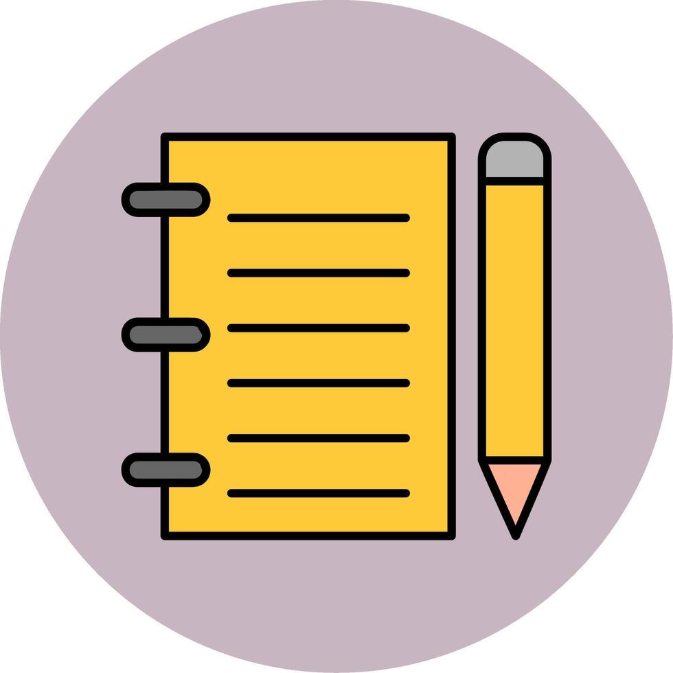 Notebook Line Filled multicolour Circle Icon vector