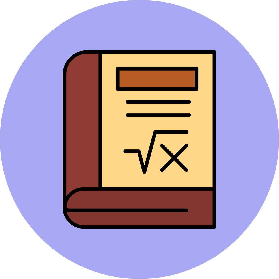 Book Line Filled multicolour Circle Icon vector