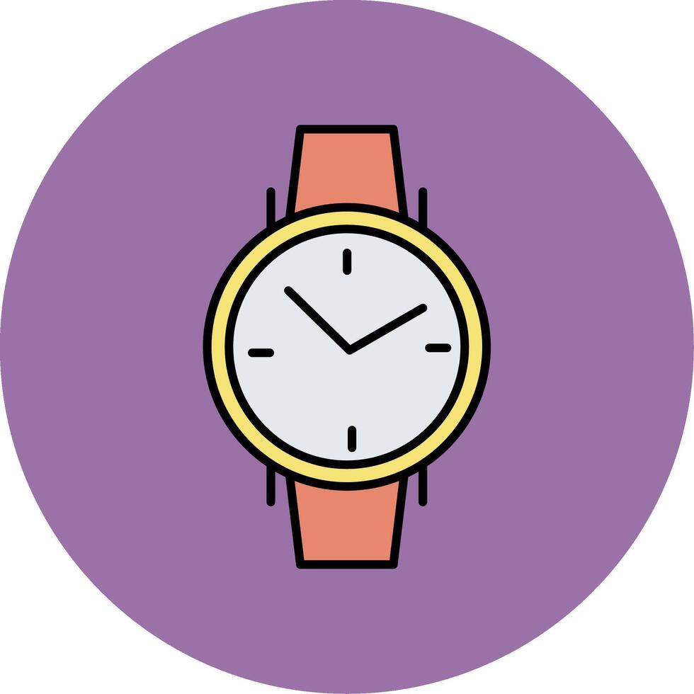 Wristwatch Line Filled multicolour Circle Icon vector