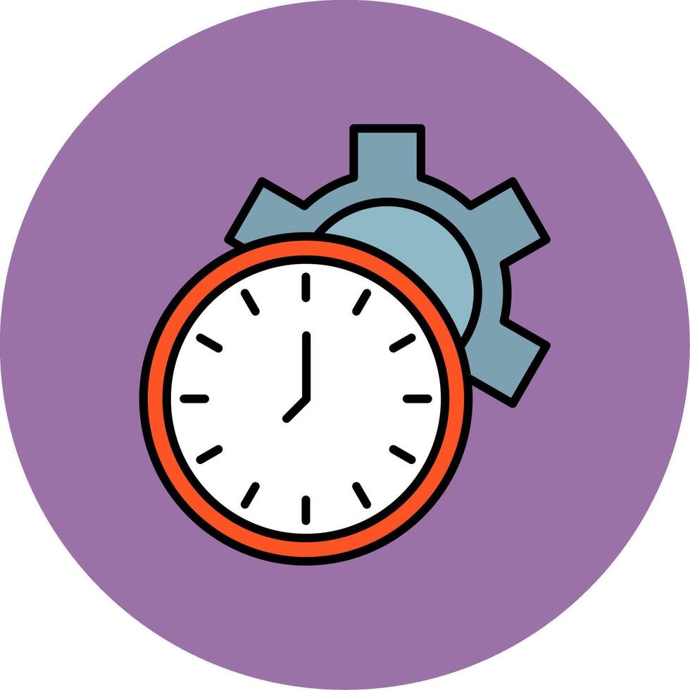 Time Management Line Filled multicolour Circle Icon vector