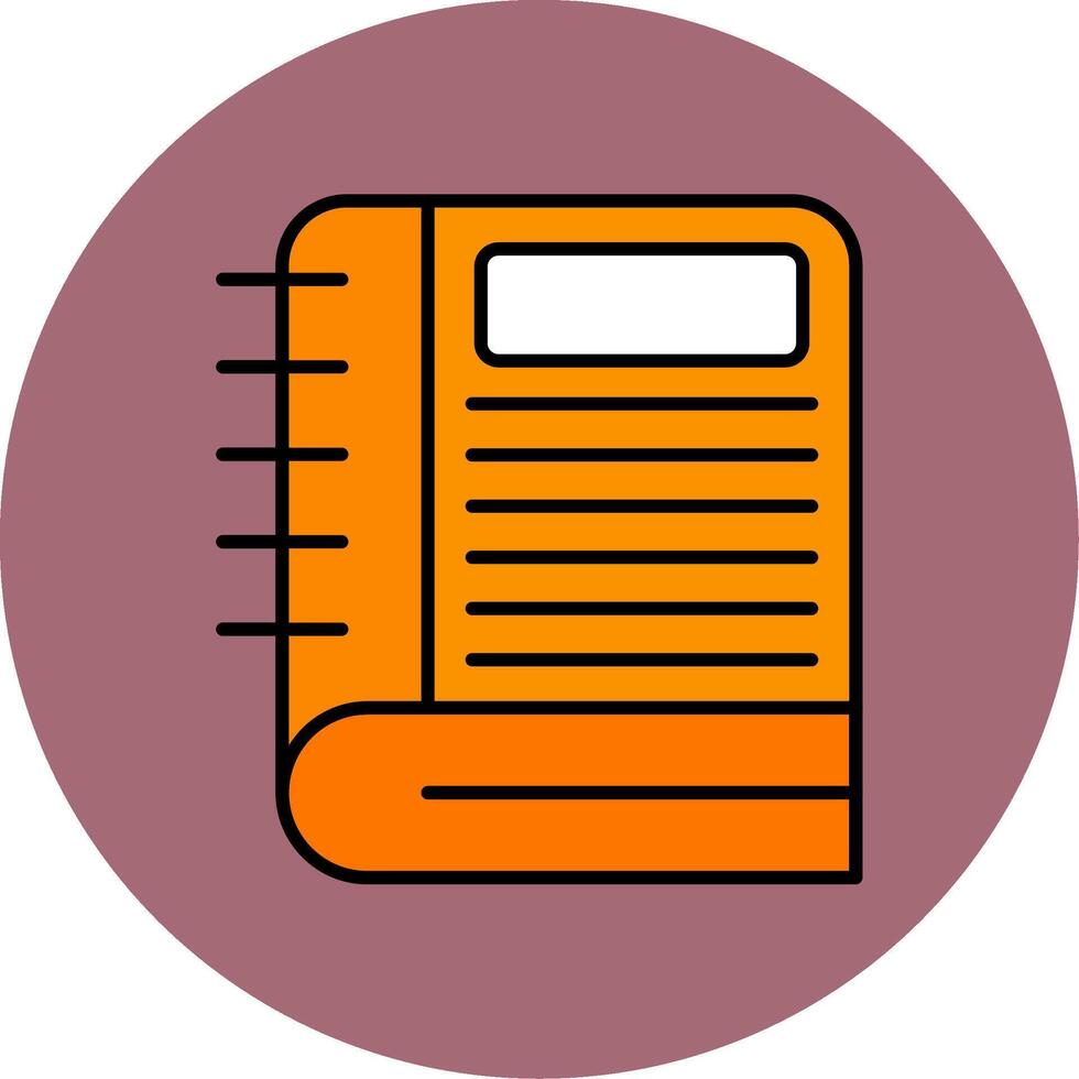 Notebook Line Filled multicolour Circle Icon vector