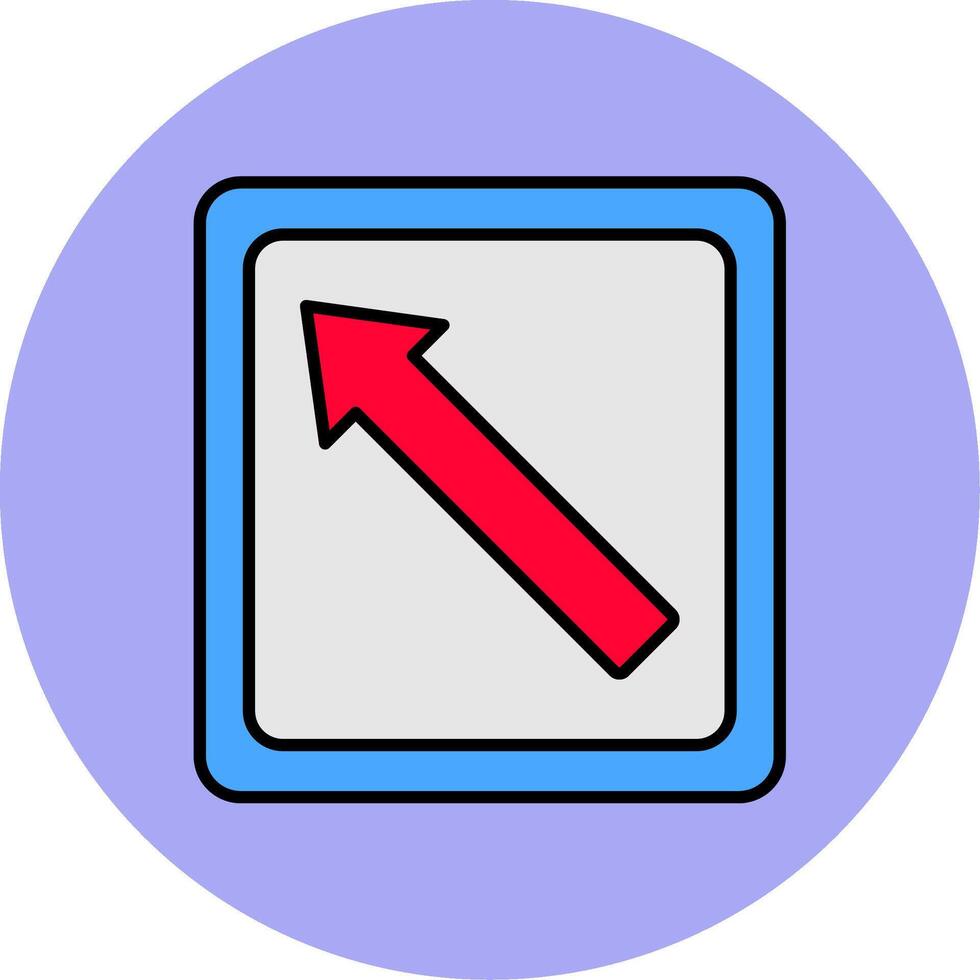 Arrow Left Line Filled multicolour Circle Icon vector