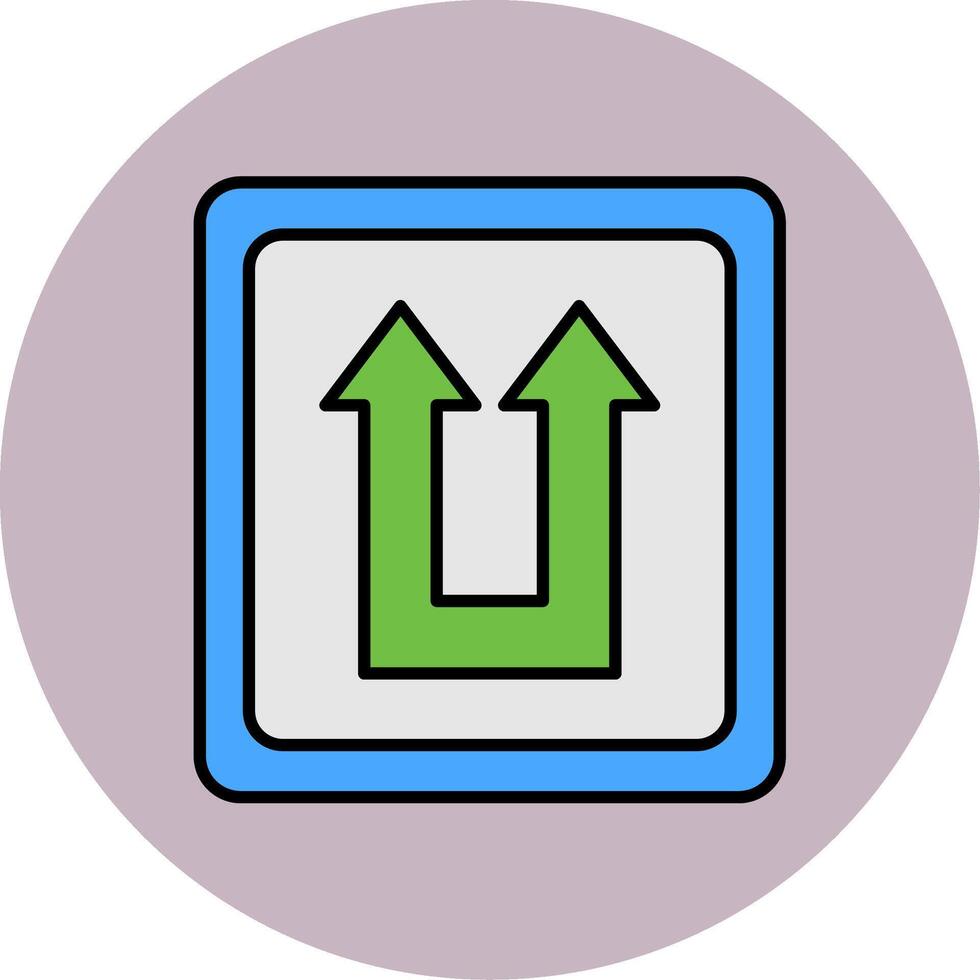 Two Arrows Line Filled multicolour Circle Icon vector