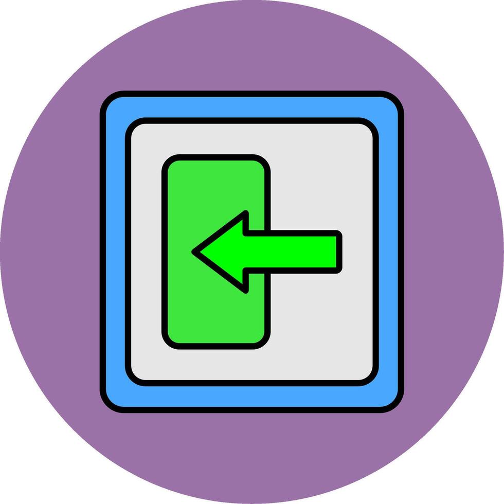 Log In Line Filled multicolour Circle Icon vector