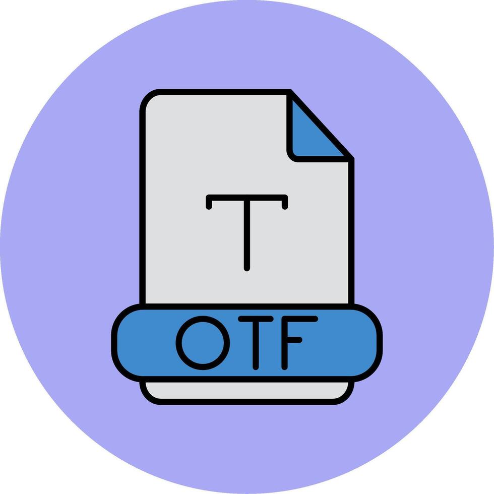 Otf Line Filled multicolour Circle Icon vector