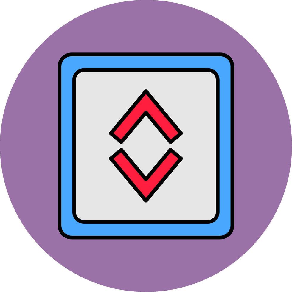 Up Down Line Filled multicolour Circle Icon vector