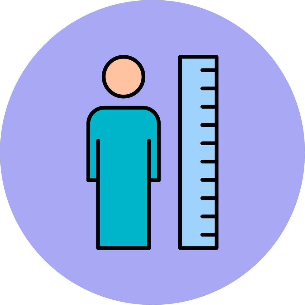Height Line Filled multicolour Circle Icon vector