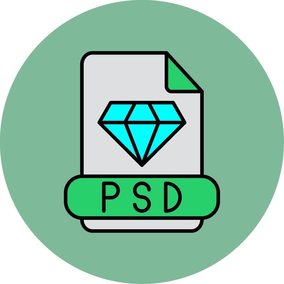 Psd Line Filled multicolour Circle Icon vector