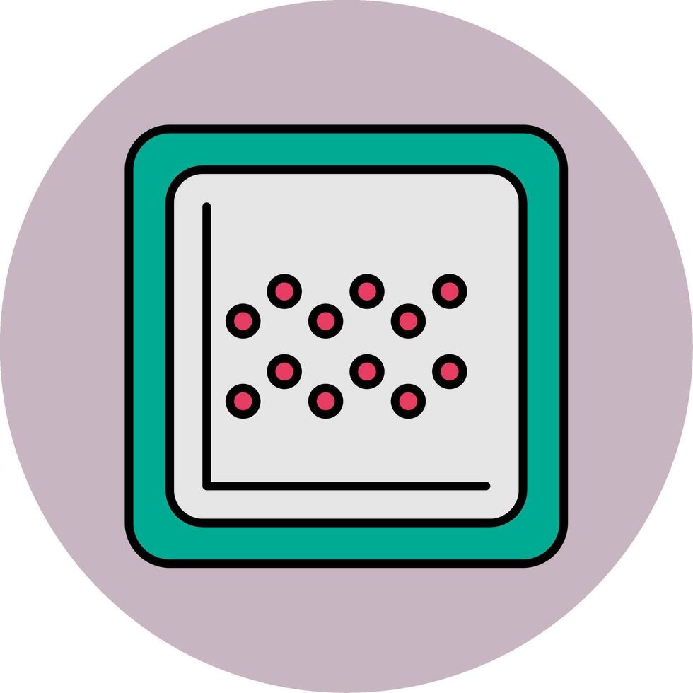 Chart Line Filled multicolour Circle Icon vector