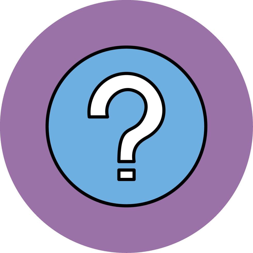 Question Line Filled multicolour Circle Icon vector