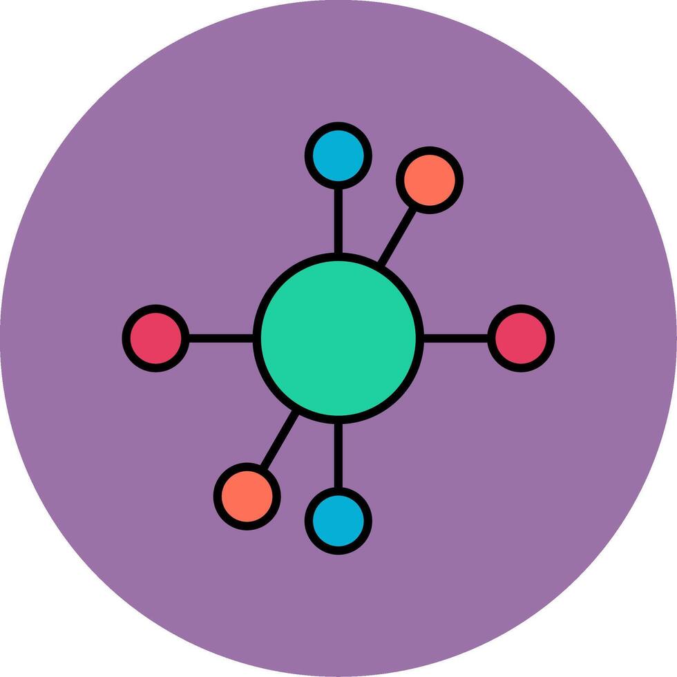 Diagram Line Filled multicolour Circle Icon vector