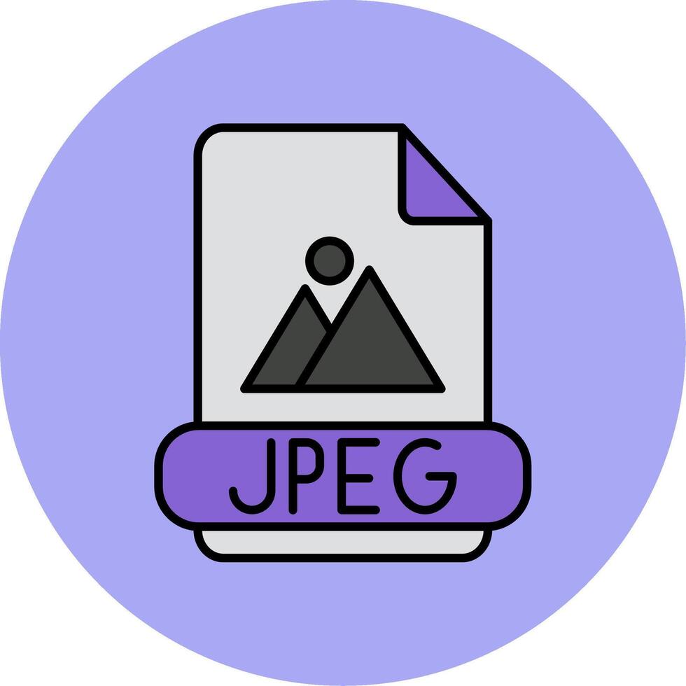 Jpeg Line Filled multicolour Circle Icon vector