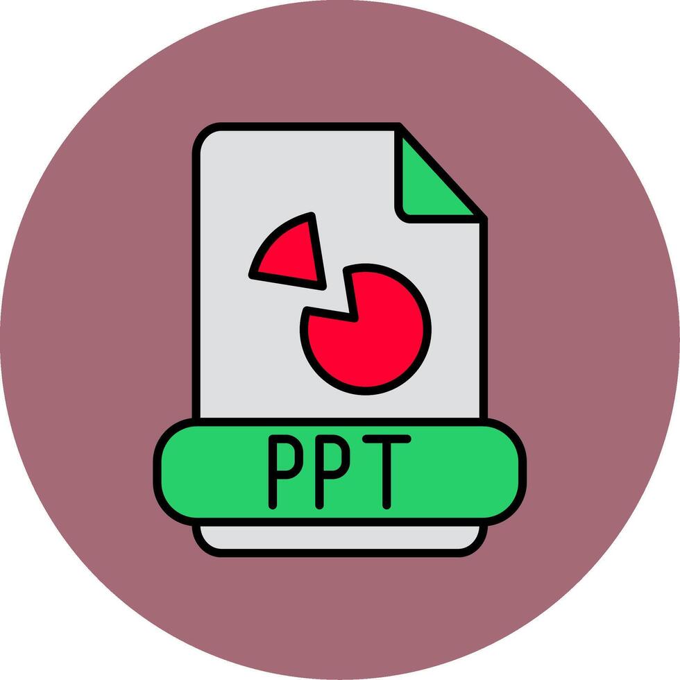 Ppt Line Filled multicolour Circle Icon vector