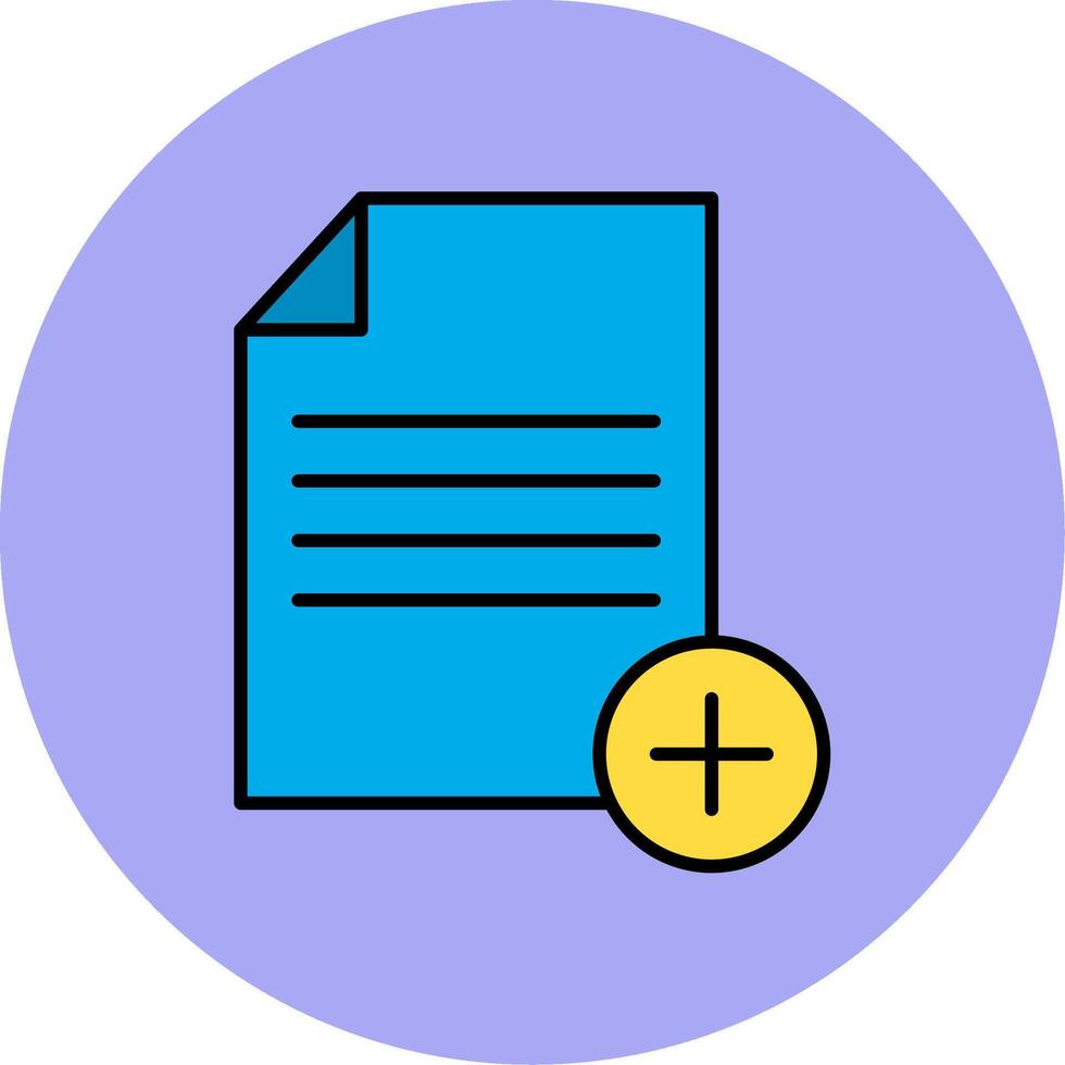 Add,File Line Filled multicolour Circle Icon vector